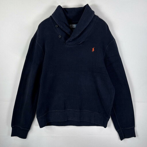 古着 ポロバイラルフローレン Polo by Ralph Lauren スウェット ショールカラー 肉厚 ワンポイント刺繍ロゴ L ネイビー メンズ 【中古】 古着 ポロバイラルフローレン Polo by Ralph Lauren スウェット ショールカラー 肉厚 ワンポイント刺繍ロゴ L ネイビー メンズ 【中古】