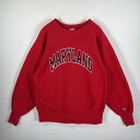 古着 90's/90年代 チャンピオン Champion USA製 スウェット リバースウィーブ オリジナル アーチロゴ LARGE レッド メンズ 【中古】