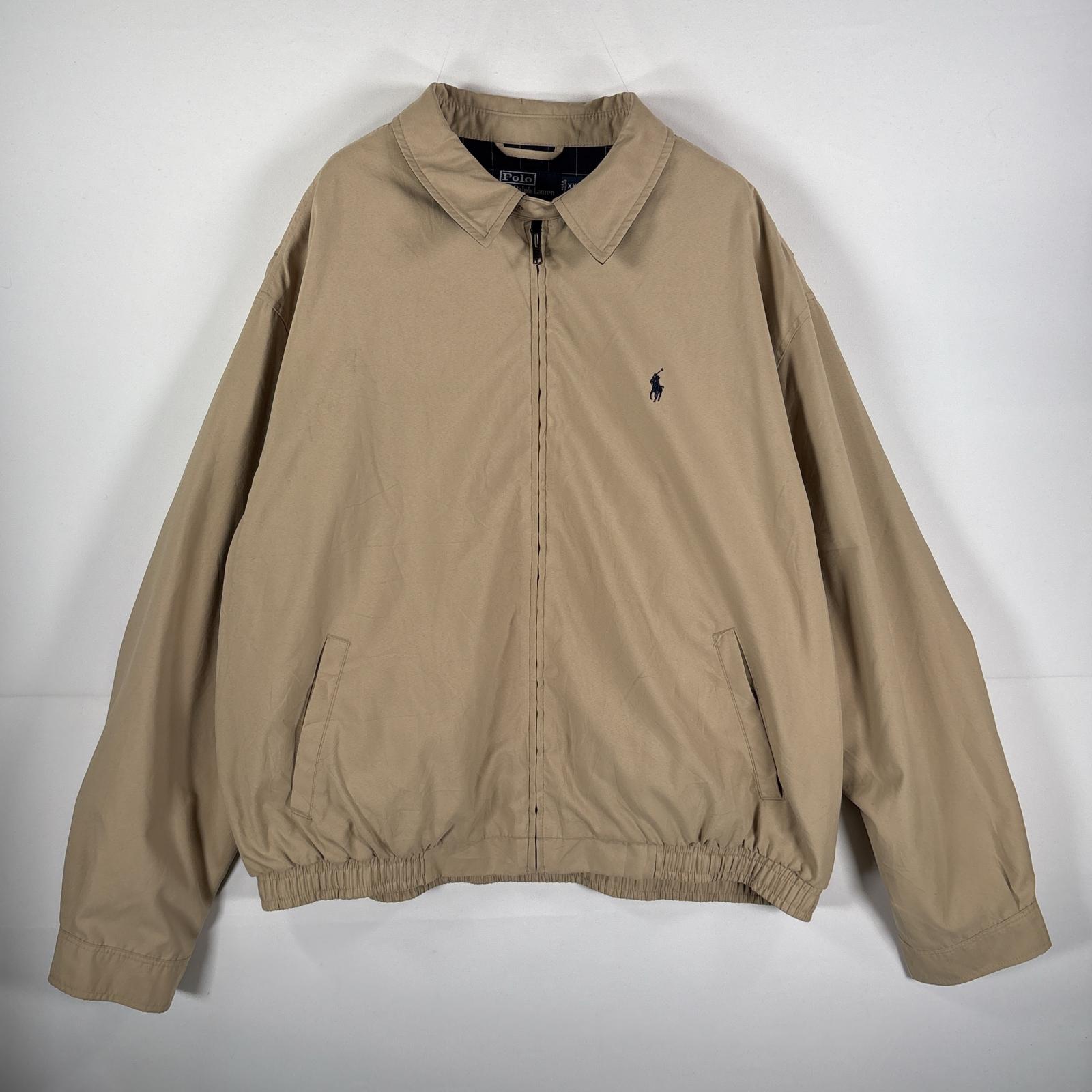 古着 90's/90年代 ポロバイラルフローレン Polo by Ralph Lauren スウィングトップジャケット 裏地チェック XXL ベージュ メンズ 【中古】