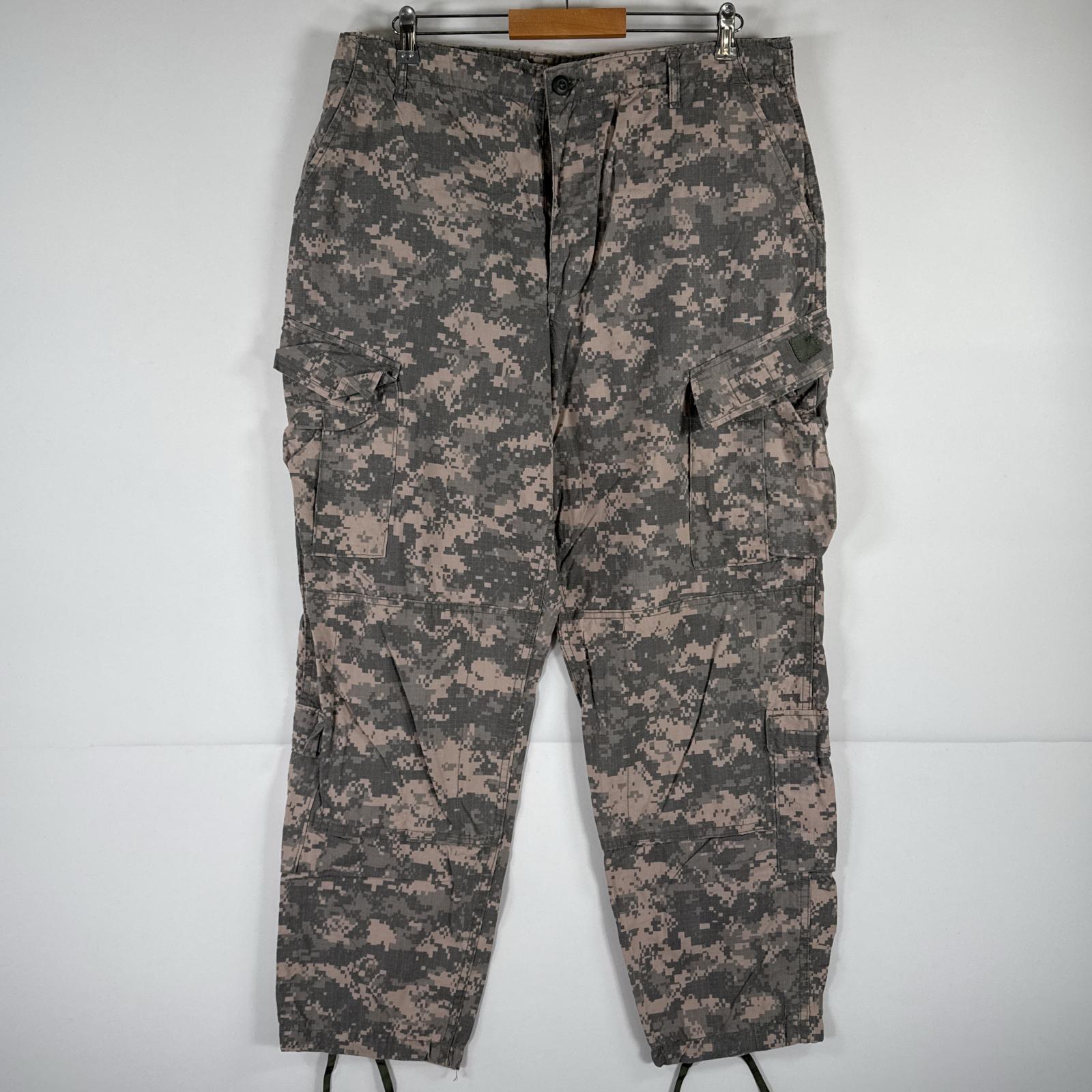 古着 ミリタリーロングパンツ デジカモ コンバットパンツ カーゴパンツ 迷彩 米軍 実物 カモフラ アラミド large regular グレー メンズ 【中古】