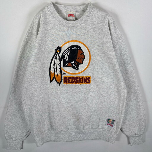 古着 90's/90年代 ナツメグ NUTMEG USA製 スウェット NFL 肉厚 クルーネック レッドスキンズ ワッペン L グレー メンズ 【中古】 古着 90's/90年代 ナツメグ NUTMEG USA製 スウェット NFL 肉厚 クルーネック レッドスキンズ ワッペン L グレー メンズ 【中古】