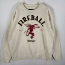 古着 ファイヤーボールウィスキー FIRE BALL WHISKY スウェット クルーネック ブランドロゴ コピーライト 2021 M ホワイト メンズ 【中古...