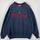 古着 リースポーツ Lee SPORTS スウェット MLB レッドソックス RED SOX 刺繍プリント クルーネック ネイビー メンズ 【中古】