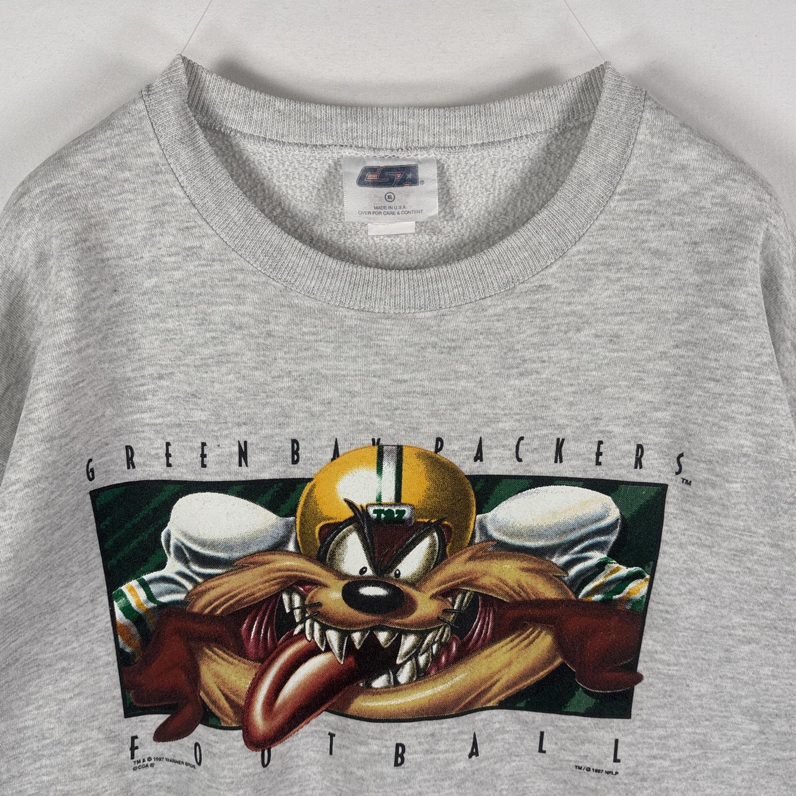 古着 90's/90年代 CSA USA製 スウェット NFL グリーンベイパッカーズ コピーライト ビッグサイズ XL グレー メンズ 【中古】