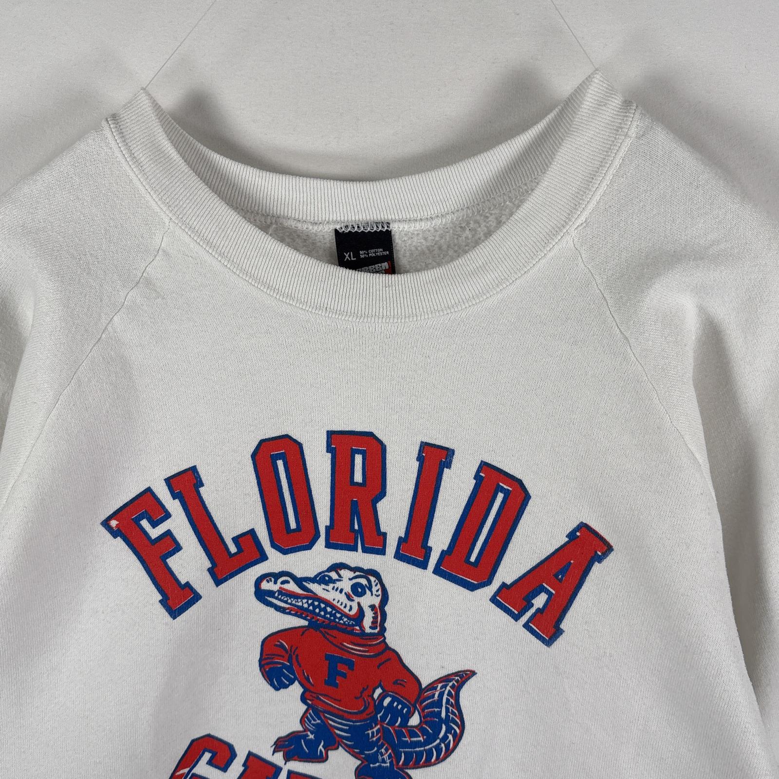 古着 90's/90年代 スクリーンスターズ SCREEN STARS USA製 スウェット 黒タグ カレッジロゴ ラグラン XL ホワイト メンズ 【中古】