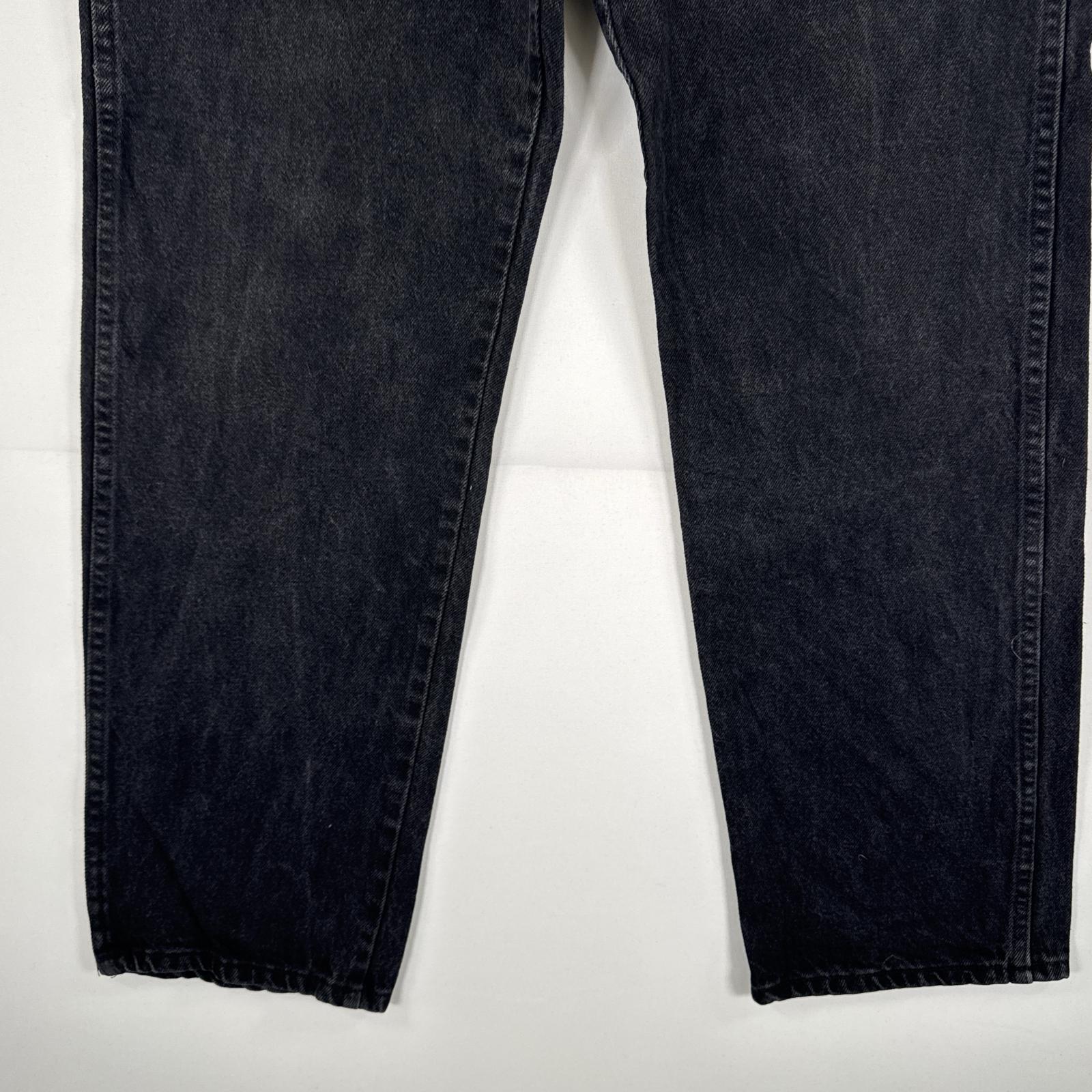 古着 ラスラー デニムパンツ ジーパン Gパン RUSTLER ストレート ワンポイント ロゴ 大きいサイズ w36 L32 ブラック メンズ 【中古】