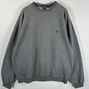 古着 90's/90年代 ノーティカ NAUTICA スウェット ワンポイントロゴ刺繍 Vガゼット 大きいサイズ クルーネック XL グレー メンズ 【中古】