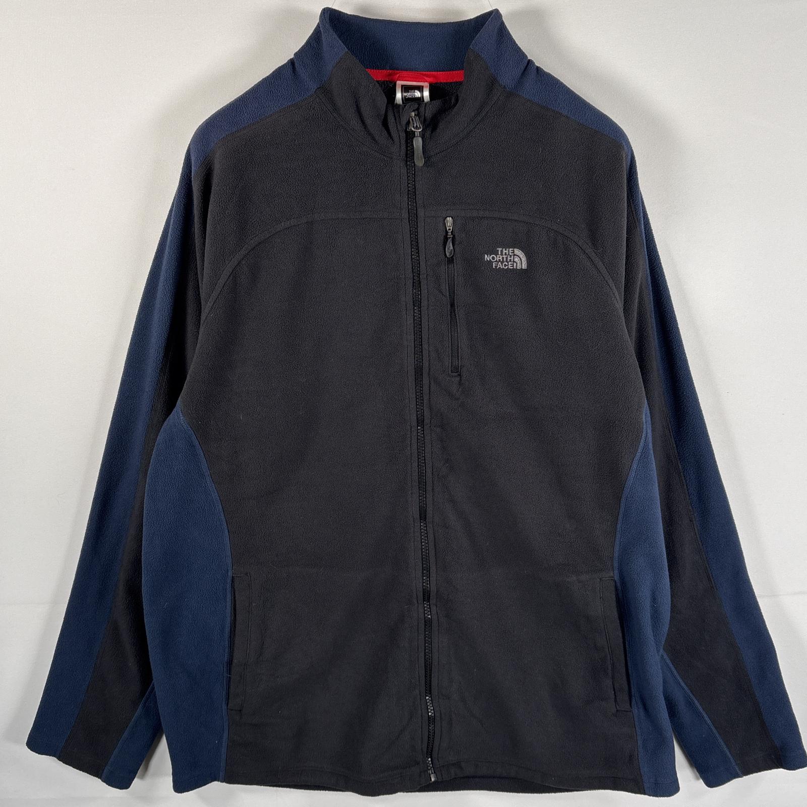 古着 ザ・ノースフェイス THE NORTH FACE フリースジャケット ワンポイント刺繍 大きいサイズ ブラック ネイビー ツートン メンズ 【中古】