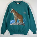 古着 90's/90年代 NATIONAL WILDLIFE FEDERATION USA製 スウェット 大きいサイズ アニマルプリント チーター XXL グリ...