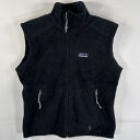 古着 パタゴニア patagonia フリースベスト ポーラテック フルジップ ワンポイントロゴ刺繍 ジップアップ M ブラック レディース 【中古】