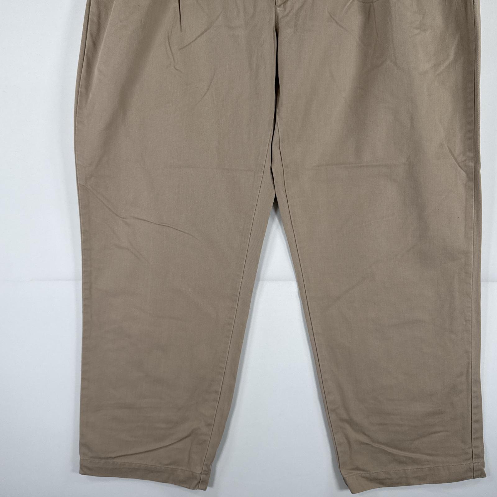 古着 ポロ・ラルフローレン POLO RALPH LAUREN チノパンツ チノパン ワンポイント スラックス 大きいサイズ ポロチノ ツータック ベージュ メンズ 【中古】