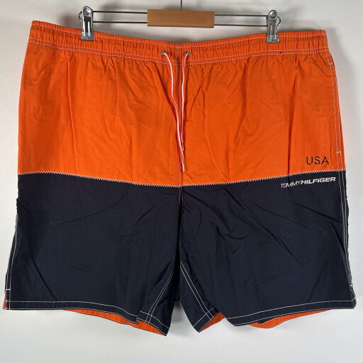 古着 トミーヒルフィガー TOMMY HILFIGER ショートパンツ 水着 ワンポイントロゴ 大きいサイズ ウォーターショーツ USA 海パン XXL オレンジ メンズ 【中古】 古着 トミーヒルフィガー TOMMY HILFIGER ショートパンツ 水着 ワンポイントロゴ 大きいサイズ ウォーターショーツ USA 海パン XXL オレンジ メンズ 【中古】