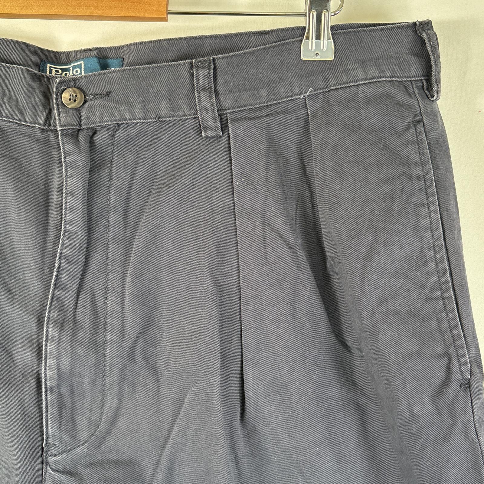 古着 90's/90年代 ポロバイラルフローレン Polo by Ralph Lauren ショートパンツ ポロチノ 大きいサイズ チノパン w40 ネイビー メンズ 【中古】