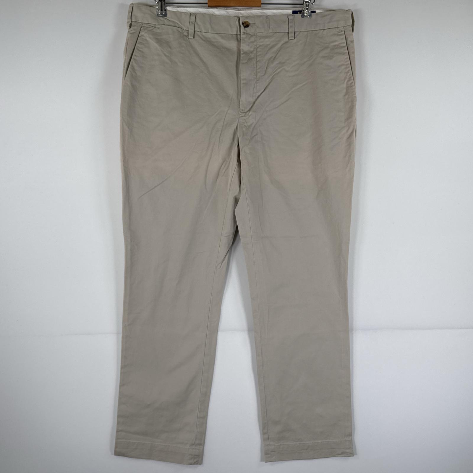 古着 ポロ・ラルフローレン POLO RALPH LAUREN チノパンツ ポロチノ ワンポイント スラックス 大きいサイズ w38 L30 ベージュ メンズ 【中古】