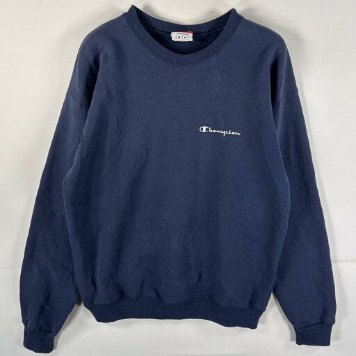 古着 チャンピオン Champion スウェット ワンポイントロゴ クルーネック ワッペンロゴ トレーナー M ネイビー メンズ 【中古】 古着 チャンピオン Champion スウェット ワンポイントロゴ クルーネック ワッペンロゴ トレーナー M ネイビー メンズ 【中古】