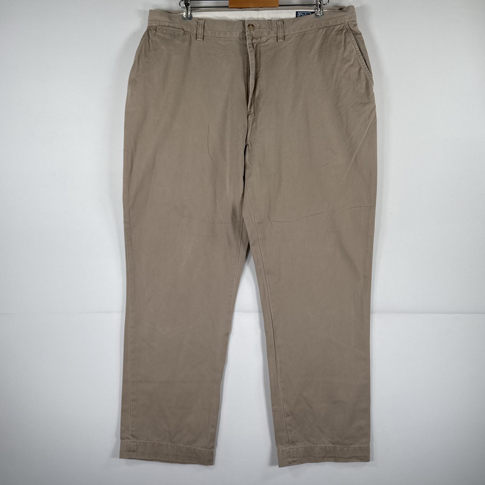 古着 ポロバイラルフローレン Polo by Ralph Lauren チノパンツ ポロチノ ワンポイント スラックス 大きいサイズ w40 L32 ベージュ メンズ 【中古】