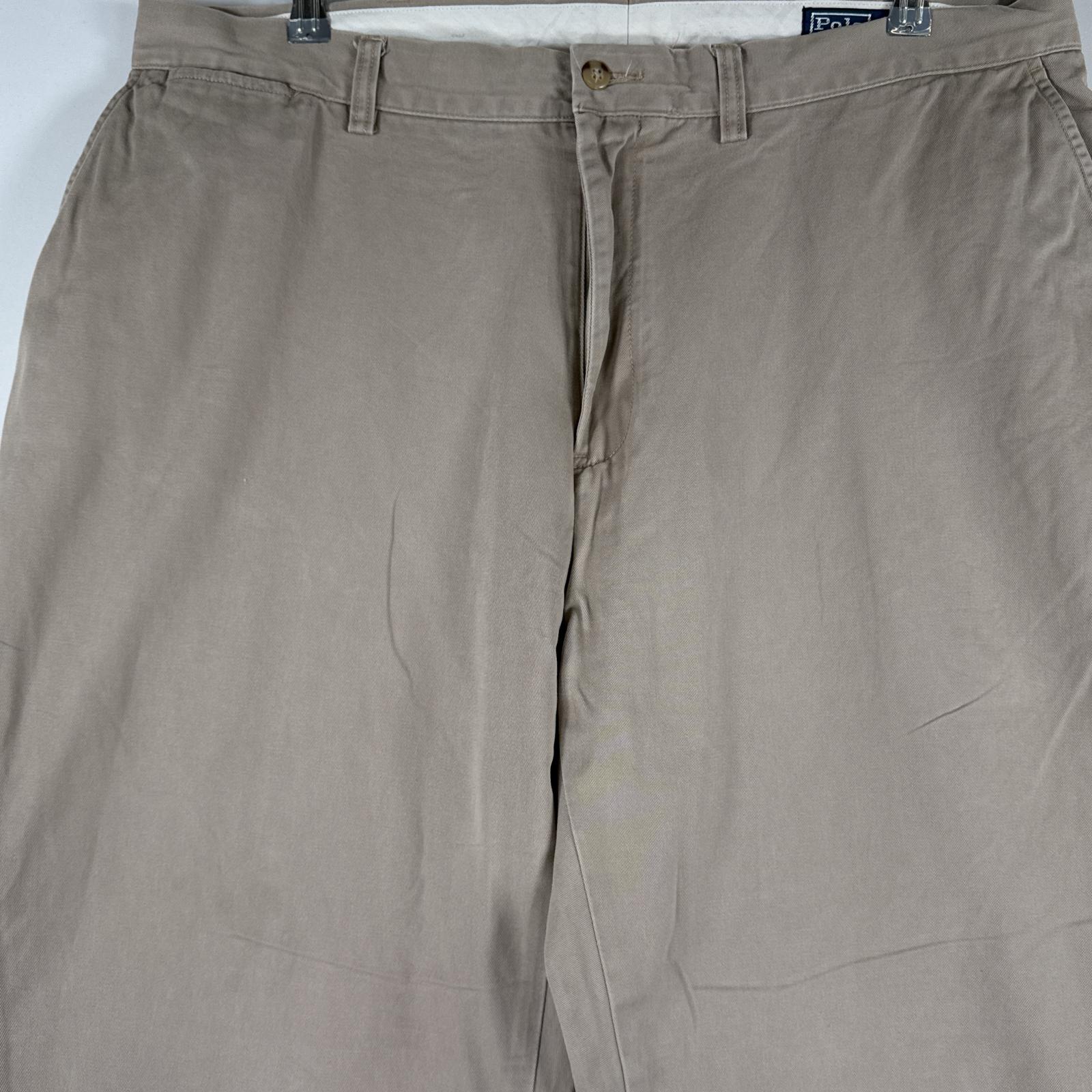 古着 ポロバイラルフローレン Polo by Ralph Lauren チノパンツ ポロチノ ワンポイント スラックス 大きいサイズ w40 L32 ベージュ メンズ 【中古】