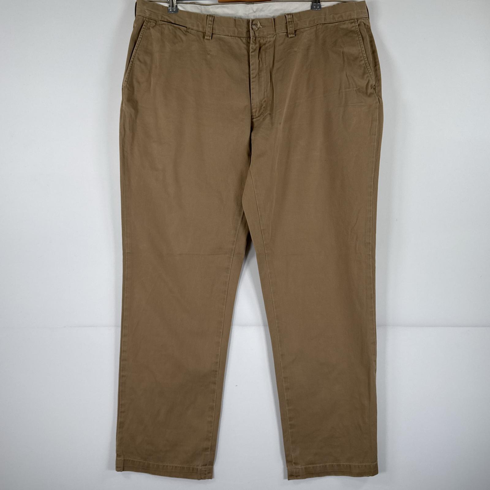 古着 ポロ・ラルフローレン POLO RALPH LAUREN チノパンツ ポロチノ ワンポイント スラックス 大きいサイズ w40 L32 ブラウン メンズ 【中古】