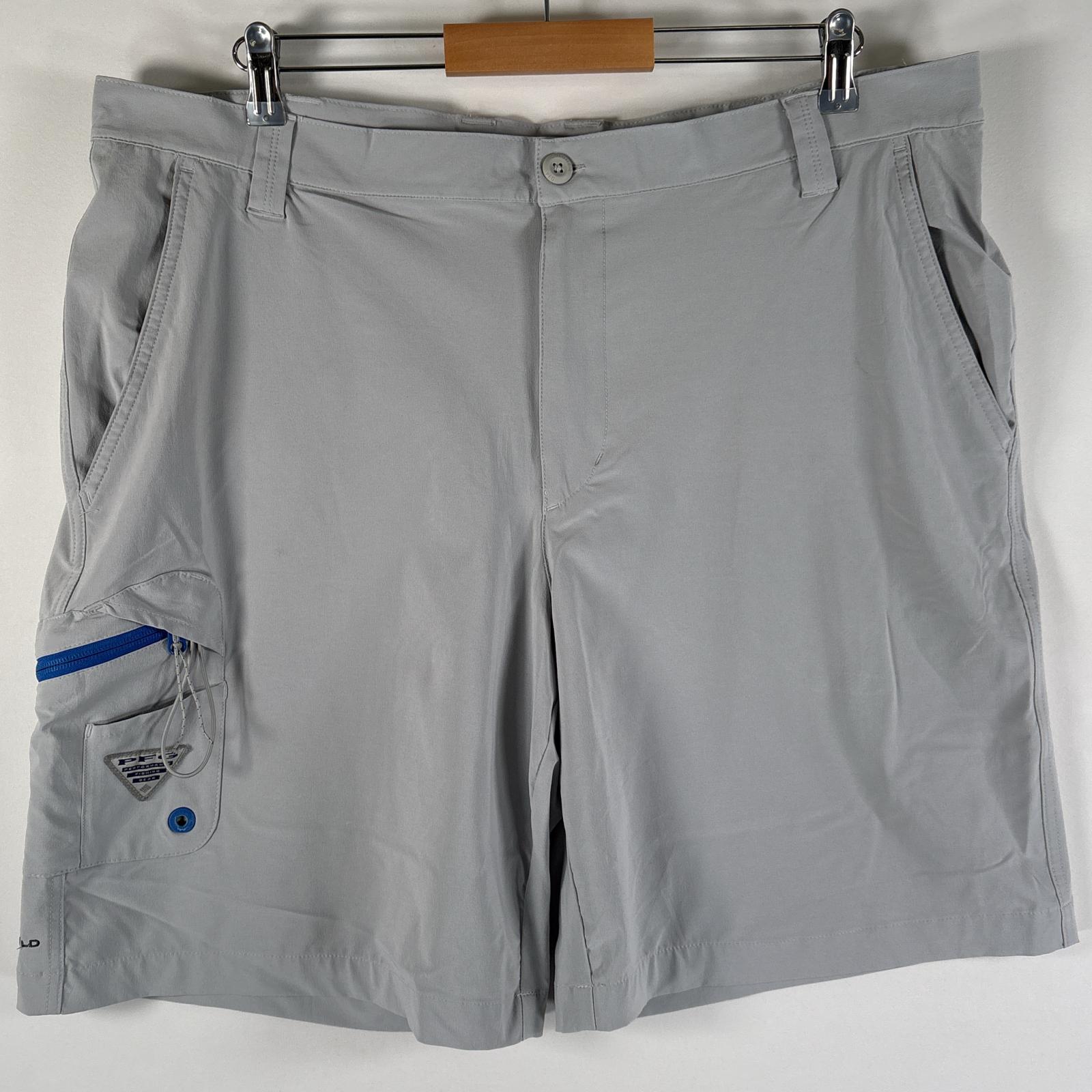 古着 コロンビア Columbia ショートパンツ フィッシングショーツ オムニシールド PFG 大きいサイズ ハーフパンツ w40 L10 ライトグレー メンズ 【中古】