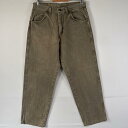 古着 90's/90年代 ラングラー Wrangler USA製 デニムパンツ コインポケット テーパード レザーパッチ ジップフライ w32 L30 ブラウン系 メンズ 【中古】(4)