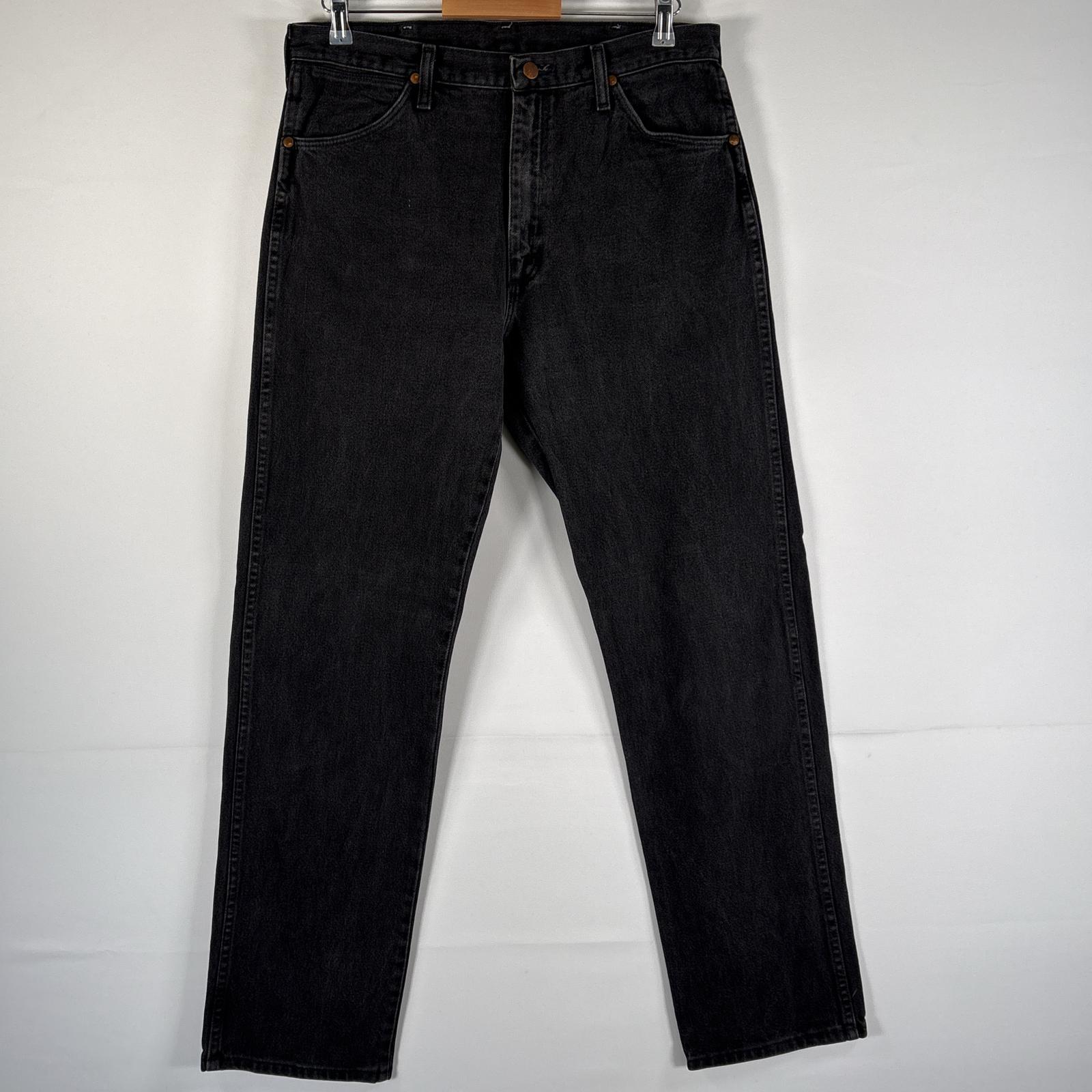 古着 90's/90年代 ラングラー Wrangler デニムパンツ ワンポイントロゴ ブラックデニム ストレートコインポケット 大きいサイズ 後染め ブラック メンズ 【中古】(4)