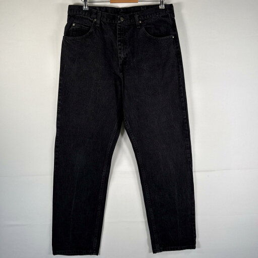古着 ラングラー Wrangler デニムパンツ ワンポイントロゴ ブラックデニム テーパード コインポケット 大きいサイズ リラックスフィット w36 L32 ブラック メンズ 【中古】 古着 ラングラー Wrangler デニムパンツ ワンポイントロゴ ブラックデニム テーパード コインポケット 大きいサイズ リラックスフィット w36 L32 ブラック メンズ 【中古】