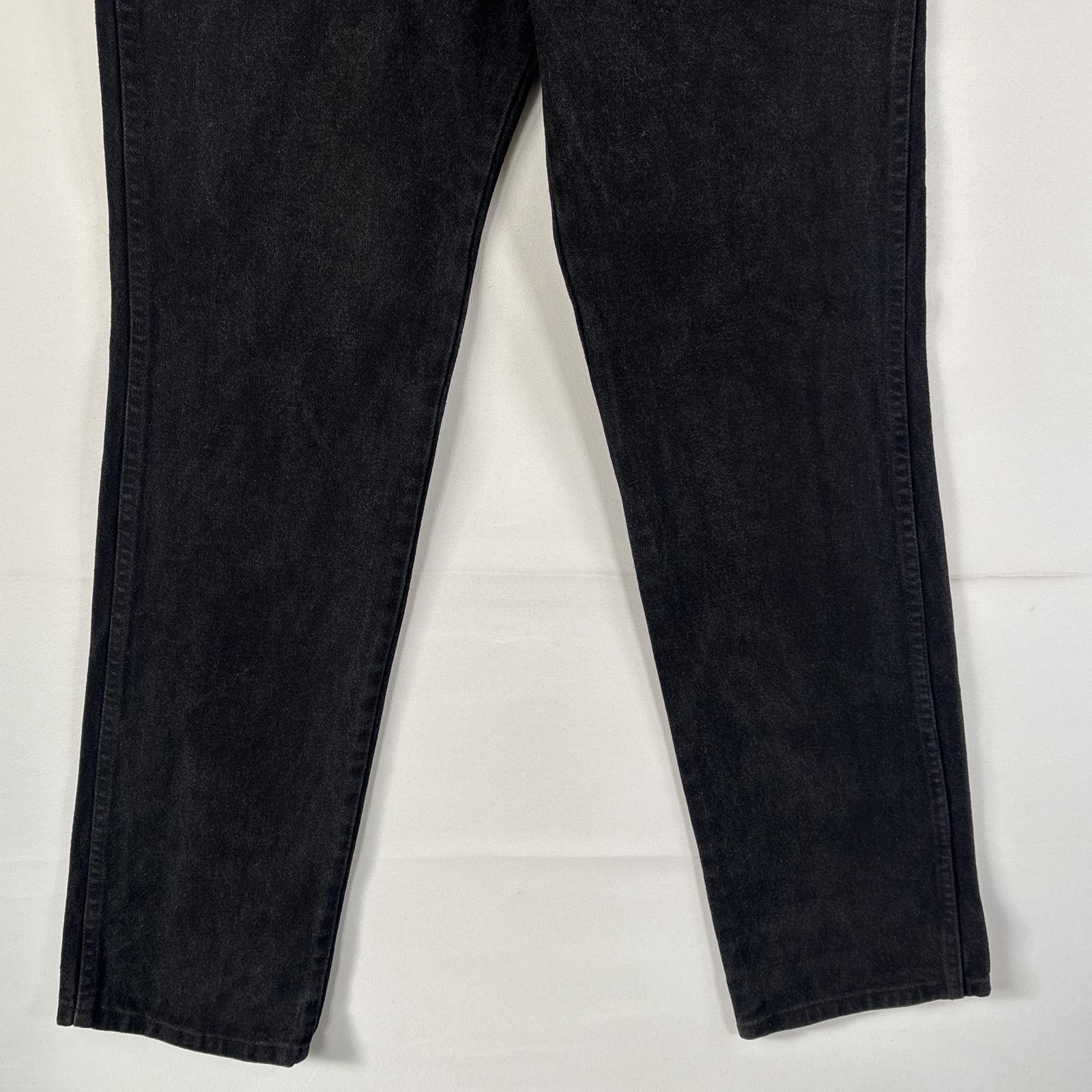 古着 ラングラー Wrangler USA製 デニムパンツ ワンポイントロゴ ブラックデニム ストレート コインポケット ロング w33 L34 ブラック メンズ 【中古】