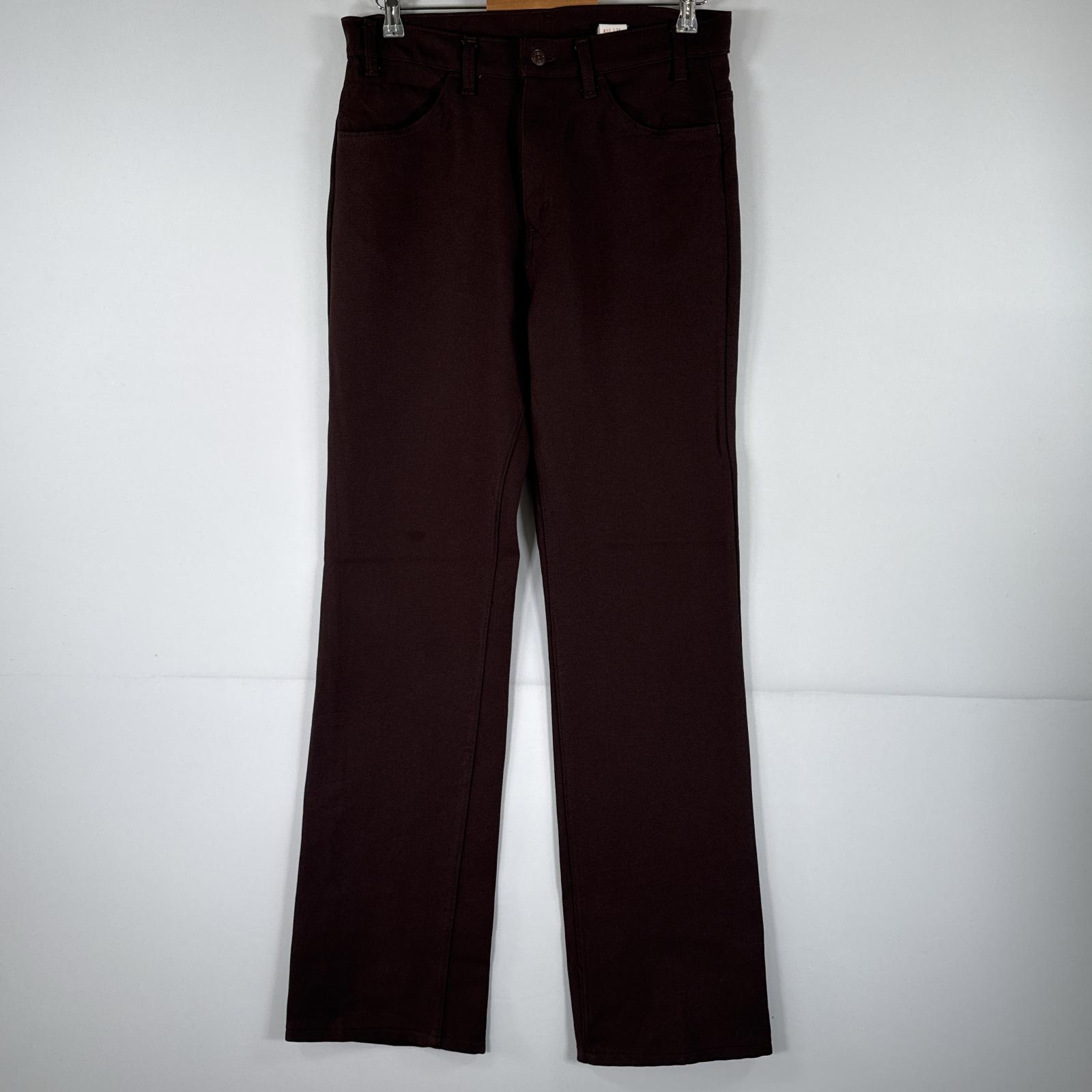 古着 90's/90年代 リーバイス Levi's USA製 スラックスパンツ ランチャーパンツ フレア ブーツカット ポリエステル w33 L34 ブラウン メンズ 【中古】