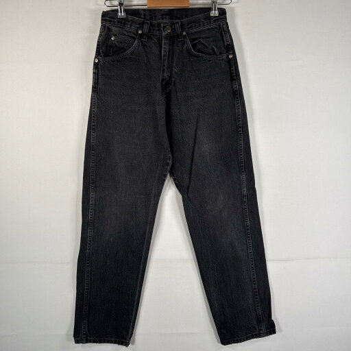 古着 ラングラー Wrangler デニムパンツ ワンポイントロゴ ブラックデニム ストレート コインポケット ジップアップ ブラック メンズ 【中古】 古着 ラングラー Wrangler デニムパンツ ワンポイントロゴ ブラックデニム ストレート コインポケット ジップアップ ブラック メンズ 【中古】
