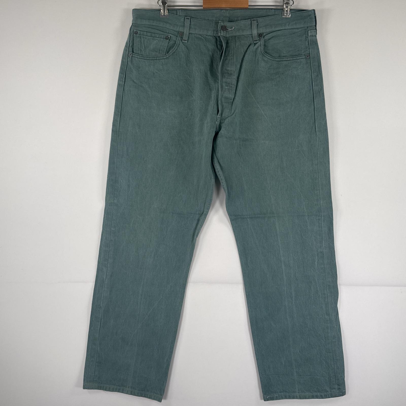 古着 リーバイス Levi's デニムパンツ 501 ジーパン ストレート 大きいサイズ ボタンフライ カラーパンツ ビッグ w40 L32 グリーン メンズ 【中古】