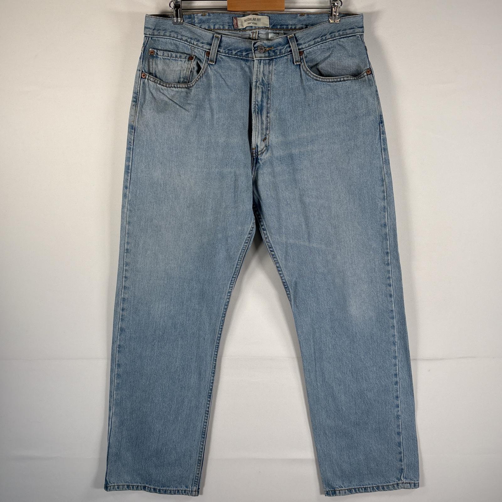 古着 リーバイス Levi's デニムパンツ 505 ブルーデニム ジーンズ ジーパン ストレート 大きいサイズ w38 L30 アイスブルー メンズ 【中古】