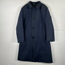 古着 80's/80年代 ヴィンテージ アクアスキュータム Aquascutum ステンカラーコート ロング 裏地チェック柄 ネイビー メンズ 【中古】