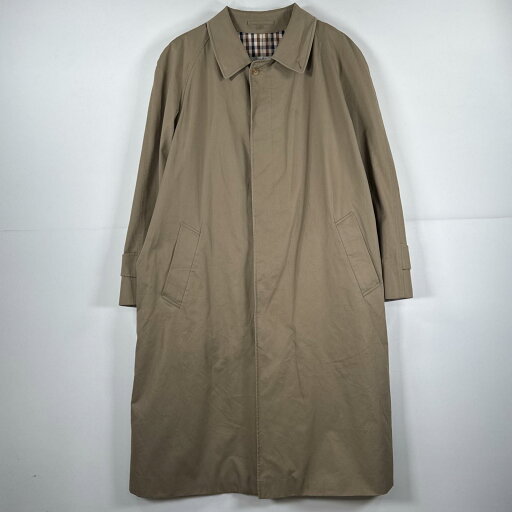 古着 80's/80年代 ヴィンテージ アクアスキュータム Aquascutum 長袖 ステンカラーコート イングランド製 ロング ジャケット ボタン ベージュ メンズ 【中古】 古着 80's/80年代 ヴィンテージ アクアスキュータム Aquascutum 長袖 ステンカラーコート イングランド製 ロング ジャケット ボタン ベージュ メンズ 【中古】