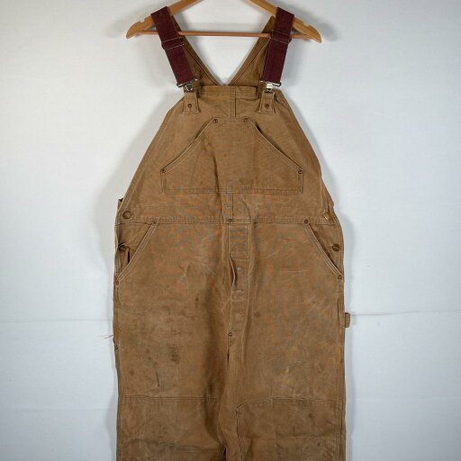 古着 70's/70年代 ヴィンテージ カーハート Carhartt USA製 オーバーオール ダック ワンポイントロゴ ワーク ダブルニー 大きいサイズ 山ポケット w44 L32 キャメル メンズ 【中古】 古着 70's/70年代 ヴィンテージ カーハート Carhartt USA製 オーバーオール ダック ワンポイントロゴ ワーク ダブルニー 大きいサイズ 山ポケット w44 L32 キャメル メンズ 【中古】