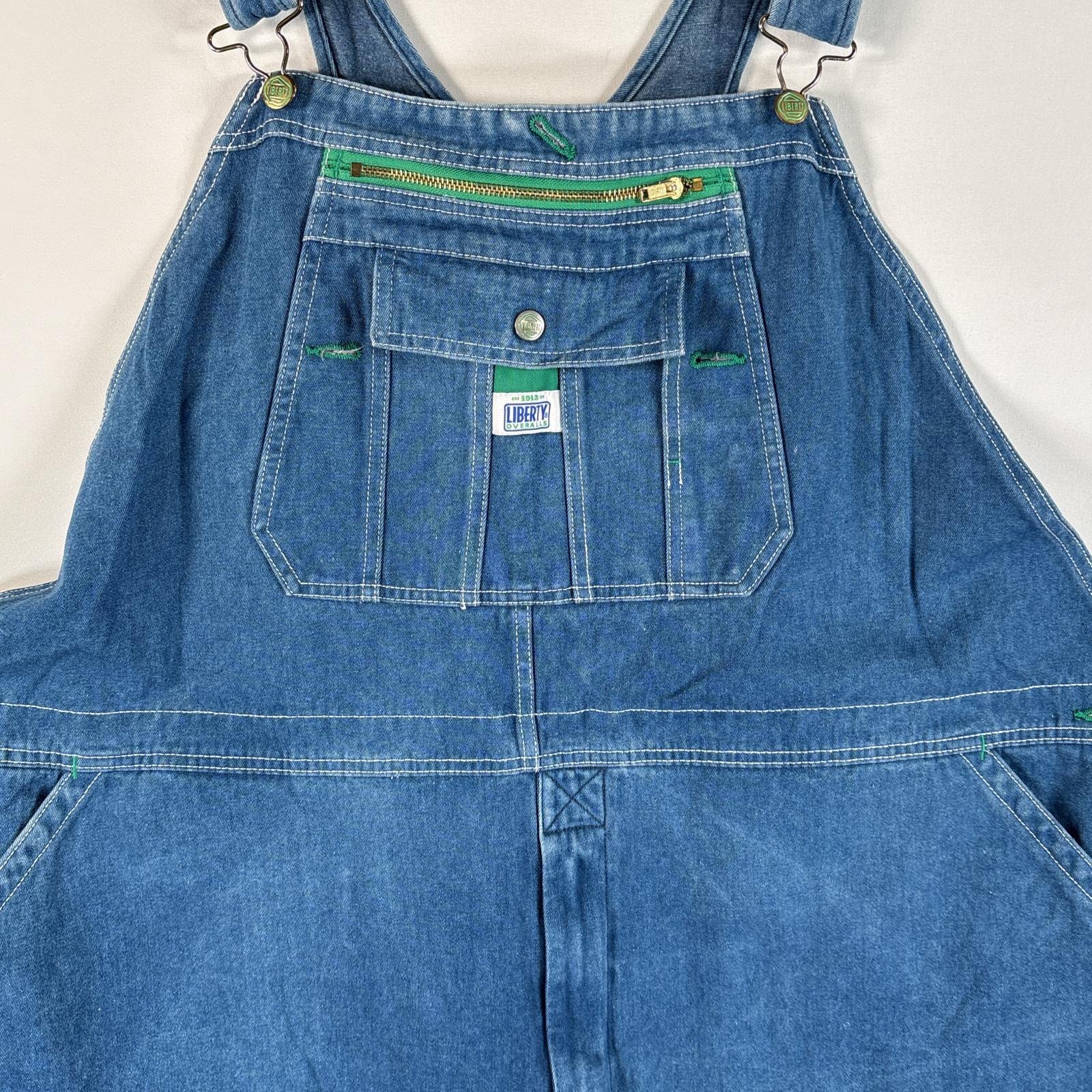 古着 リバティ LIBERTY オーバーオール デニム ワーク ワンポイントロゴ 大きいサイズ ペインター ハンマーループ 作業着 w52 L30 ブルー系 メンズ 【中古】