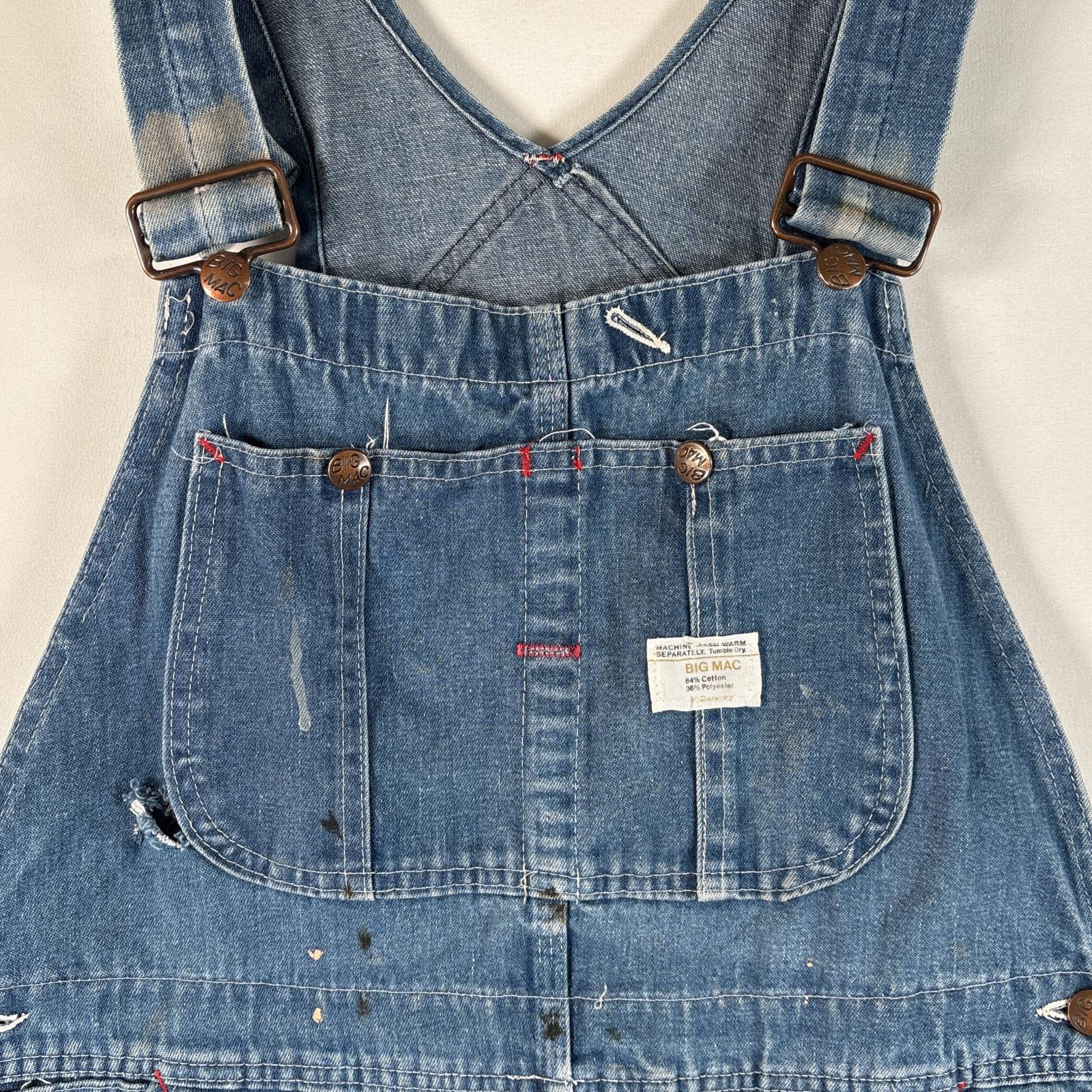 古着 70's/70年代 ヴィンテージ ビッグマック BIG MAC オーバーオール デニム ワーク ワンポイントロゴ ペインター ペイント ブルー系 メンズ 【中古】