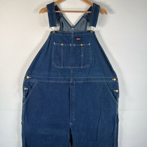 古着 ディッキーズ Dickies オーバーオール デニム ワーク ワンポイントロゴ ペインター 大きいサイズ w48 L30 インディゴブルー メンズ 【中古】 古着 ディッキーズ Dickies オーバーオール デニム ワーク ワンポイントロゴ ペインター 大きいサイズ w48 L30 インディゴブルー メンズ 【中古】