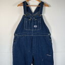 古着 90's/90年代 ビッグスミス Big Smith USA製 オーバーオール デニム ワーク ワンポイントロゴ ペインター 大きいサイズ w44 L32 ブルー系 メンズ 【中古】