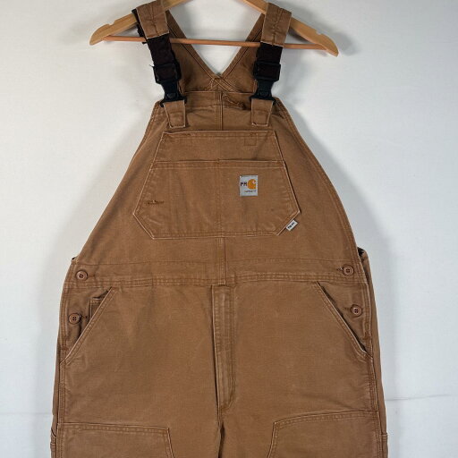 古着 カーハート Carhartt ダック オーバーオール ワーク ワンポイントロゴ ペインター 大きいサイズ ダブルニー FR 作業者 キャメル メンズ 【中古】 古着 カーハート Carhartt ダック オーバーオール ワーク ワンポイントロゴ ペインター 大きいサイズ ダブルニー FR 作業者 キャメル メンズ 【中古】