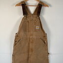 古着 90's/90年代 カーハート Carhartt USA製 オーバーオール ワーク ワンポイントロゴ ペインター 大きいサイズ ダック ダブルニー キャメ...