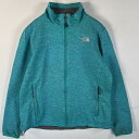 古着 ザ・ノースフェイス THE NORTH FACE ソフトシェルジャケット ワンポイントロゴ刺繍 ドローコード アウトドア L エメラルドグリーン レディース 【中古】