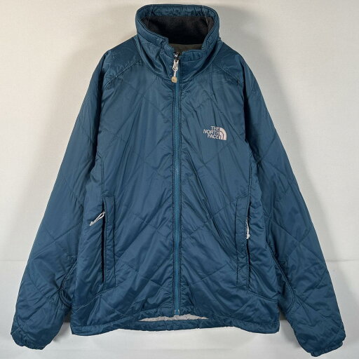 古着 ザ・ノースフェイス THE NORTH FACE ナイロンジャケット 中綿 ワンポイント刺繍ロゴ ブルゾン M ブルー系 レディース 【中古】 古着 ザ・ノースフェイス THE NORTH FACE ナイロンジャケット 中綿 ワンポイント刺繍ロゴ ブルゾン M ブルー系 レディース 【中古】