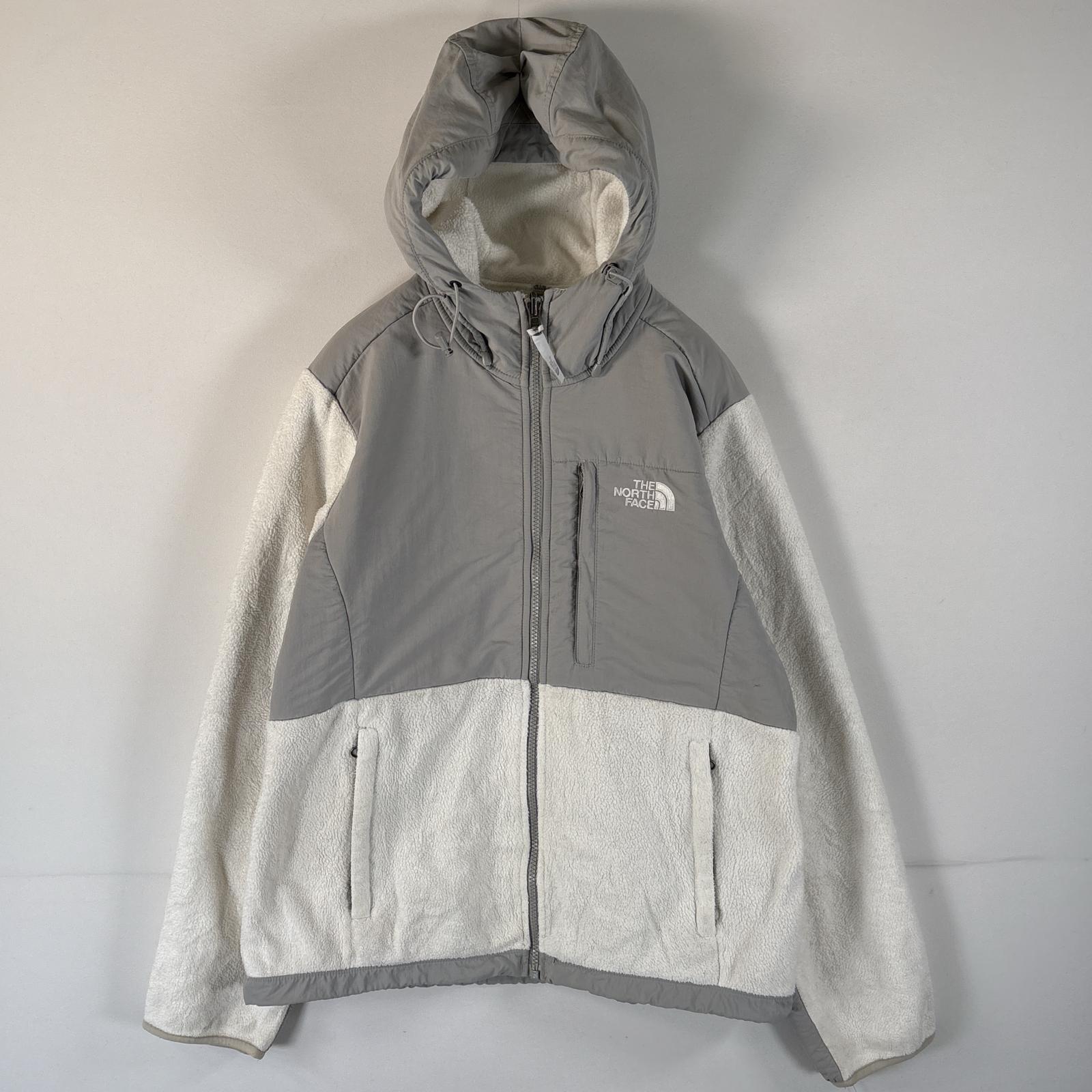 古着 ザ・ノースフェイス THE NORTH FACE フリースジャケット デナリ フーディー ワンポイントロゴ ポーラテック M ホワイト レディース 【中古】