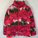 古着 ザ・ノースフェイス THE NORTH FACE ダウンジャケット ワンポイントロゴ 550fill フルジップ XL 18 ピンク系 総柄 キッズ 【中...