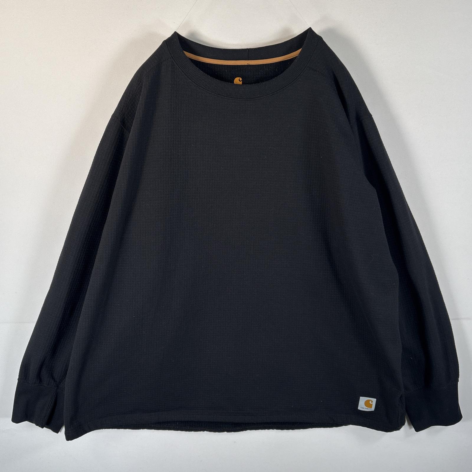 古着 カーハート Carhartt スウェット ワンポイントロゴ 大きいサイズ フォース クルーネック XXXXL ブラック メンズ 【中古】