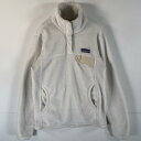 古着 パタゴニア patagonia フリースジャケット ハーフボタン ワンポイントロゴ アウトドア S ホワイト レディース 【中古】(4)