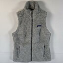 古着 パタゴニア patagonia フリースベスト ワンポイントロゴ フルジップ ボア サイドポケット M グレー レディース 【中古】