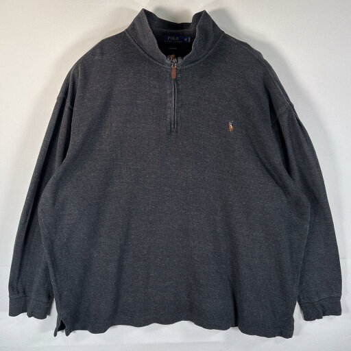 古着 ポロ・ラルフローレン POLO RALPH LAUREN スウェット ニット 大きいサイズ ハーフジップ ワンポイントロゴ 2XB BIG ダークグレー メンズ 【中古】 古着 ポロ・ラルフローレン POLO RALPH LAUREN スウェット ニット 大きいサイズ ハーフジップ ワンポイントロゴ 2XB BIG ダークグレー メンズ 【中古】