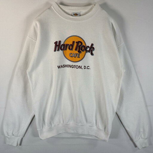 古着 90's/90年代 ハードロックカフェ Hard Rock Cafe スウェット トレーナー クルーネック ワシントン ビッグロゴプリント L ホワイト メンズ 【中古】 古着 90's/90年代 ハードロックカフェ Hard Rock Cafe スウェット トレーナー クルーネック ワシントン ビッグロゴプリント L ホワイト メンズ 【中古】