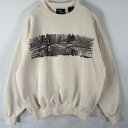 古着 90's/90年代 Cypress Links USA製 スウェット トレーナー クルーネック ゴルフ プリントデザイン 刺繍 L ホワイト メンズ 【中古】(4)